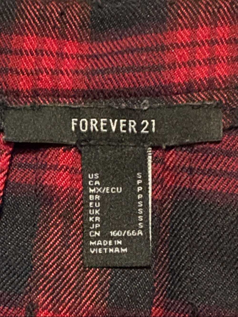 Forever 21 Small Red and Black Plaid Pleated Shirt - Picture 2 of 3
